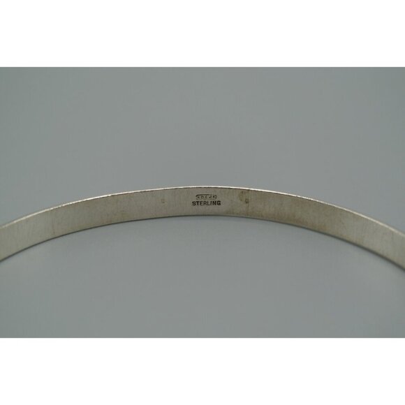 Silver Bracelet Plain Bangle Style 10.17g Sterling 925 2.75" Diameter DCJ Mark - Picture 2 of 8